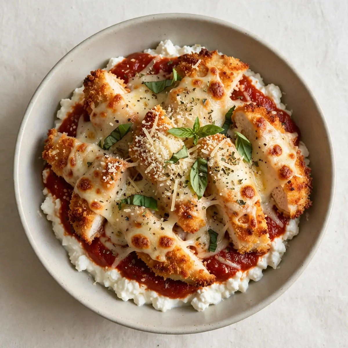 Chicken Parm Cottage Cheese Bowl