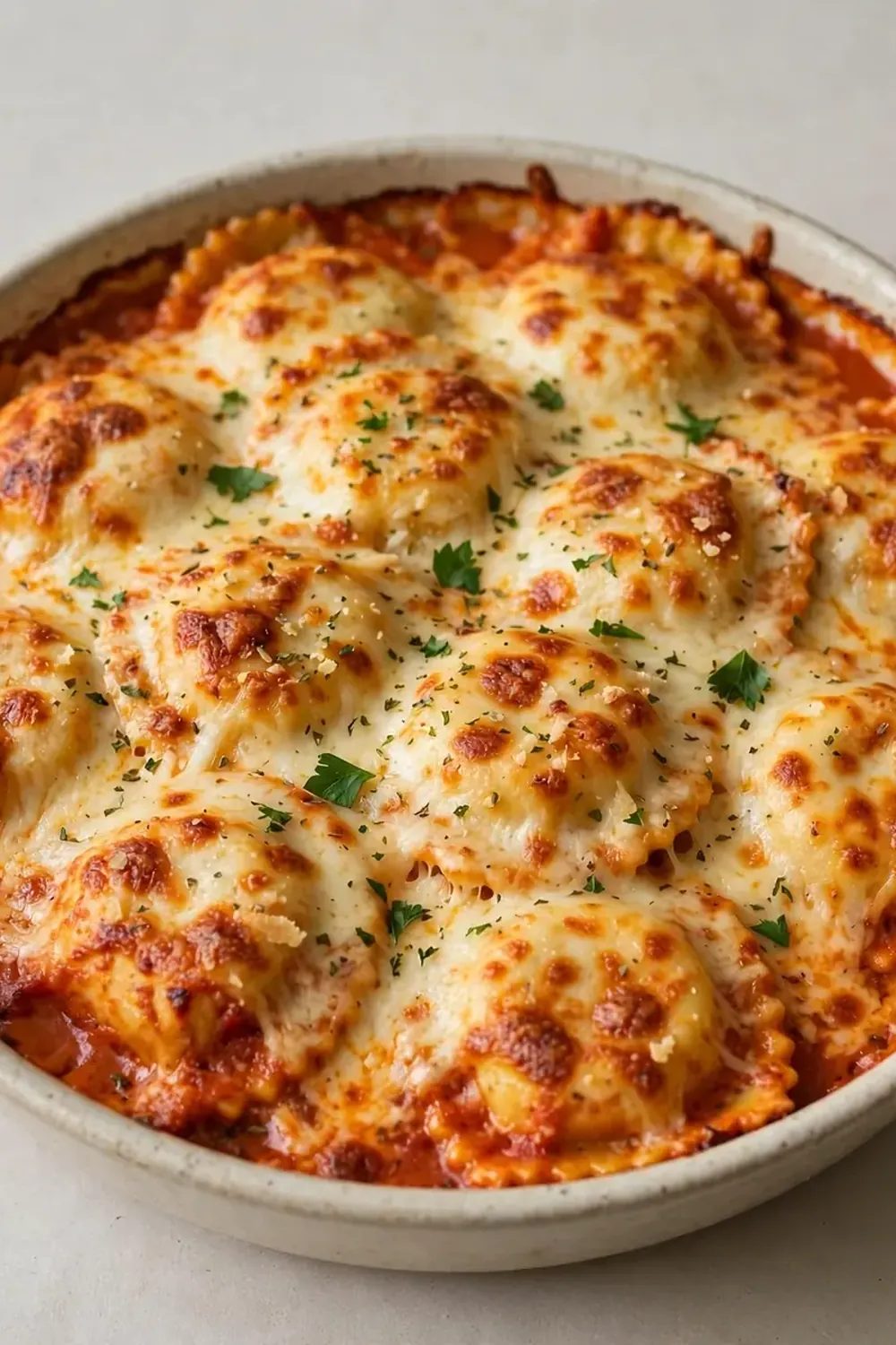 Cheesy Baked Cheese Ravioli Casserole
