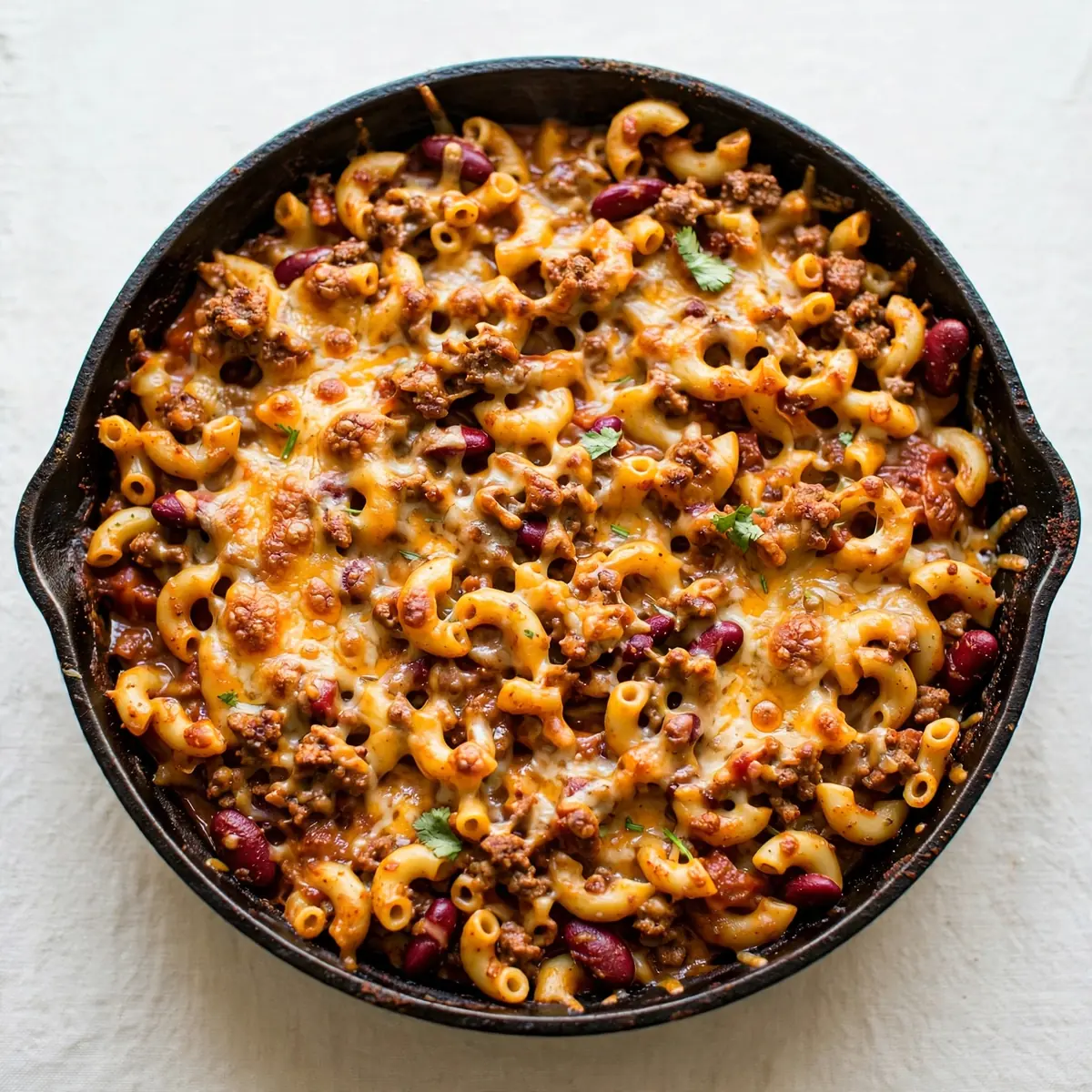 Cozy Weekend One-Pan Chili Mac Bake