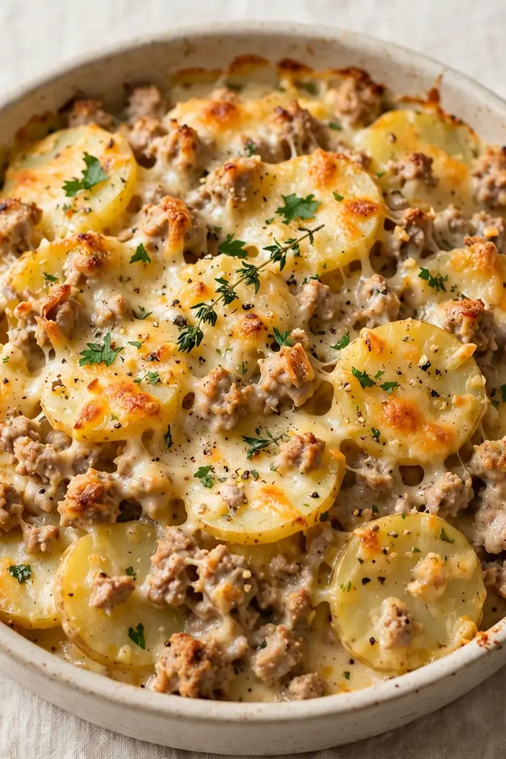 Scalloped Potatoes with Ground Turkey