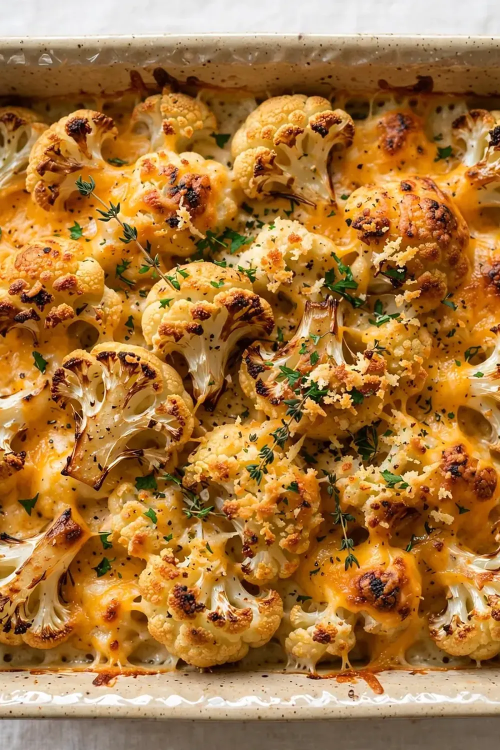 Roasted Cauliflower and Cheddar Bake