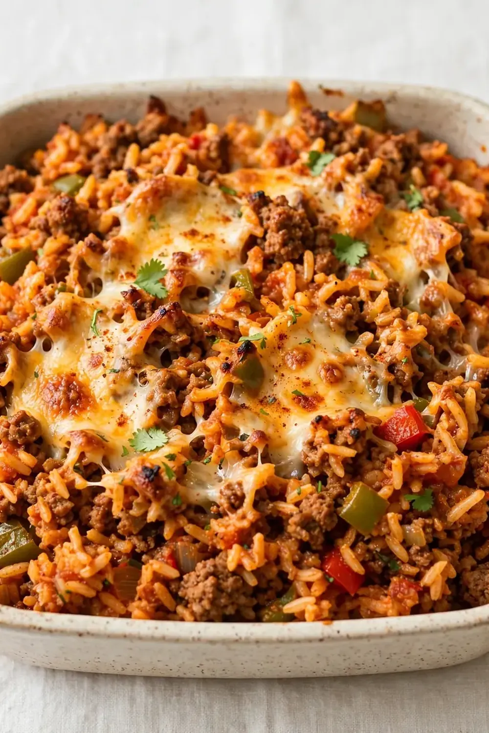 Spanish Rice and Ground Beef Bake