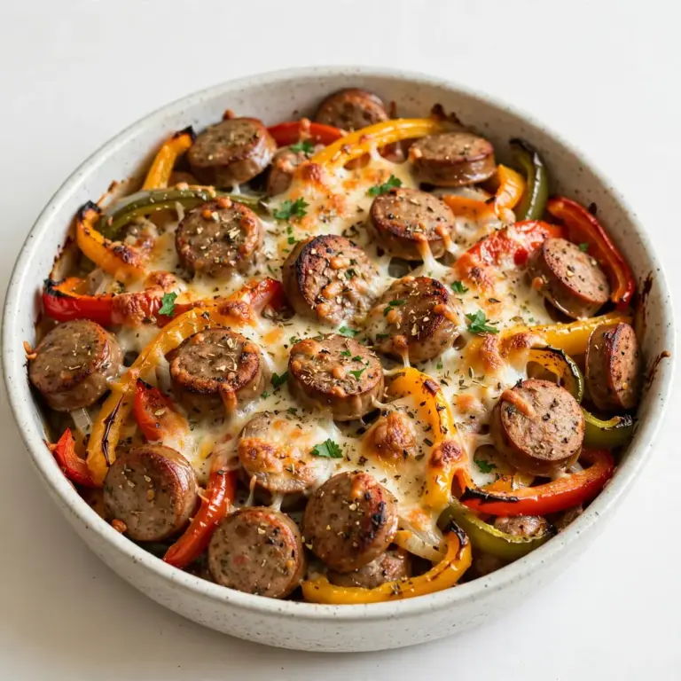 Cozy Weekend Turkey Sausage and Bell Pepper Bake