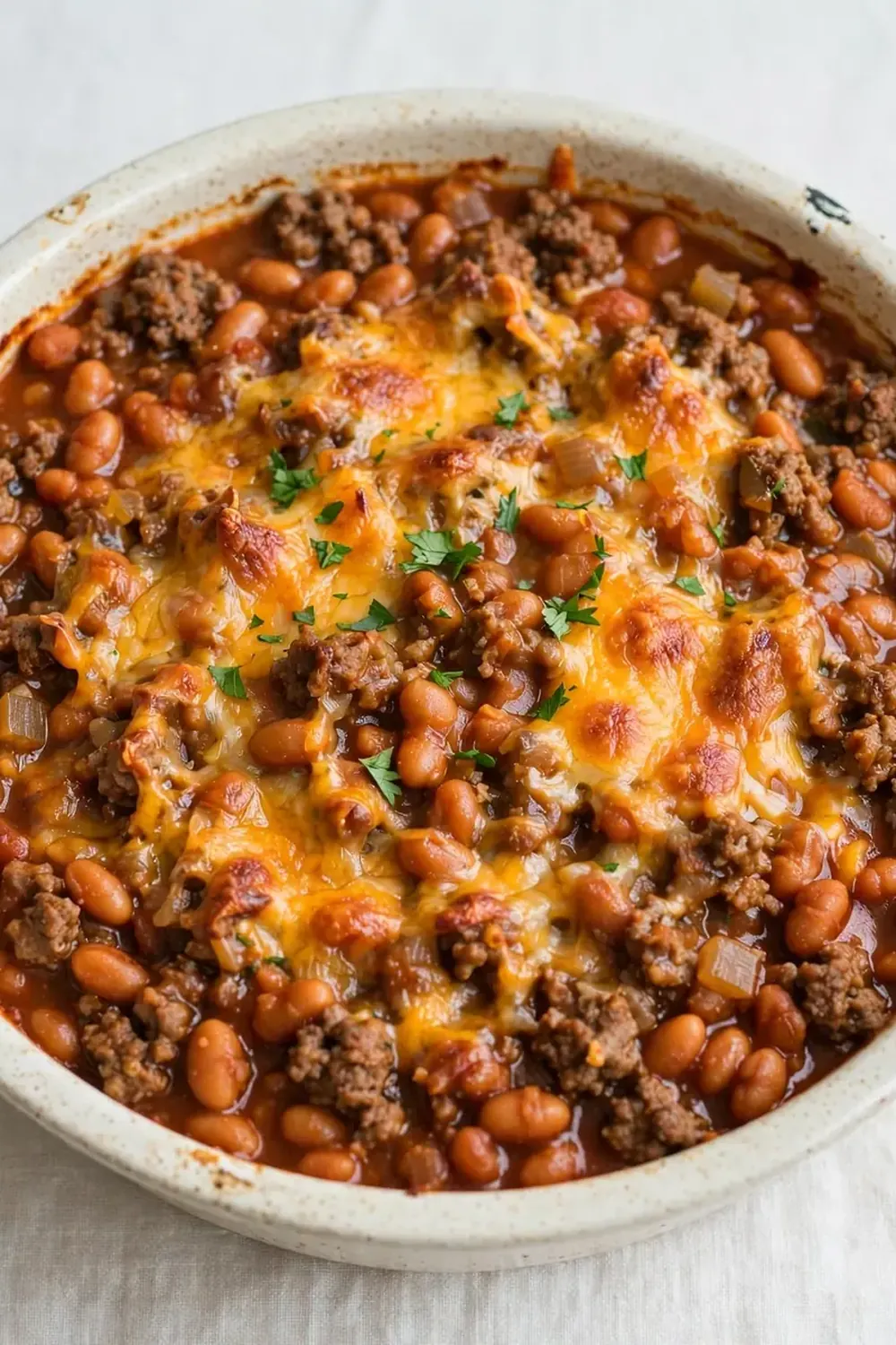 Baked Bean and Ground Beef Casserole