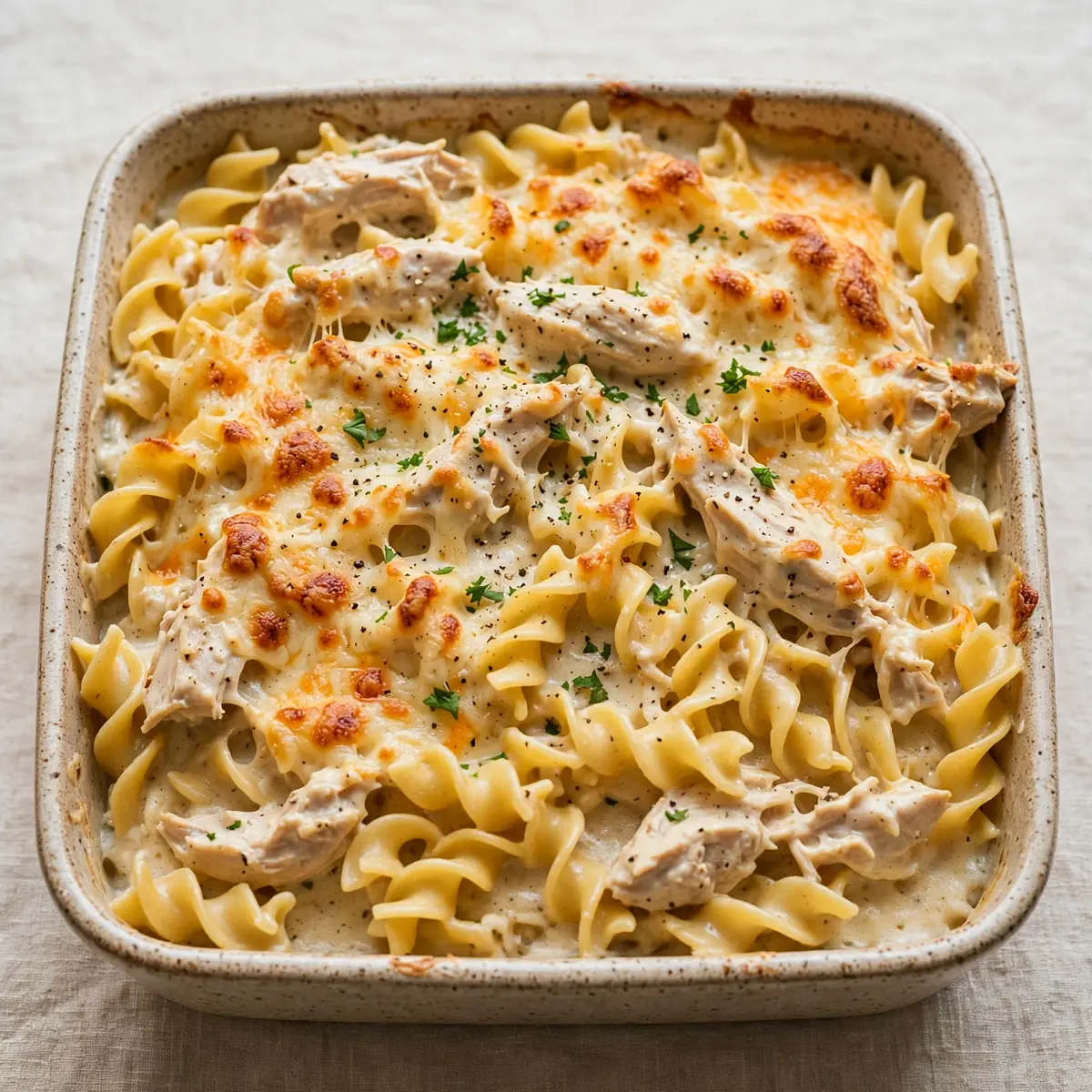 Slow Sunday Creamy Chicken Noodle Bake